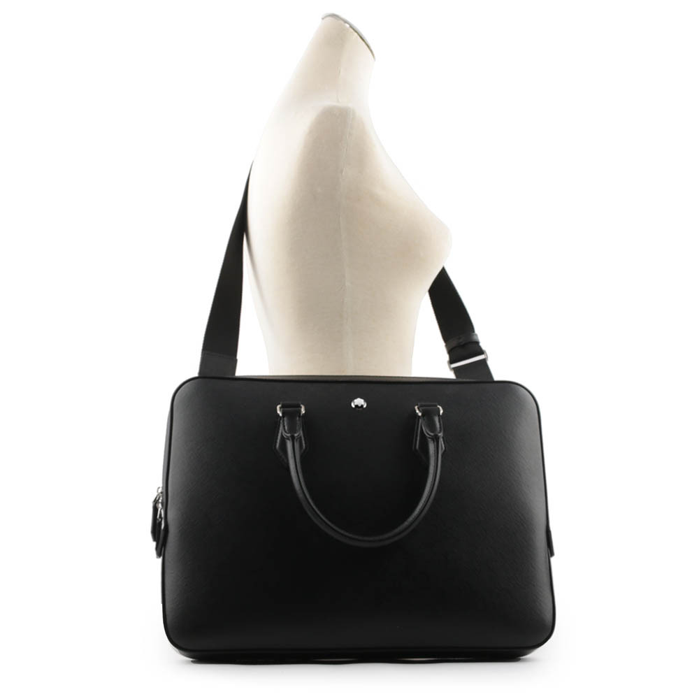 【MONTBLANC 萬寶龍】Sartorial 匠心系列薄款二用公事包(黑色) 130272