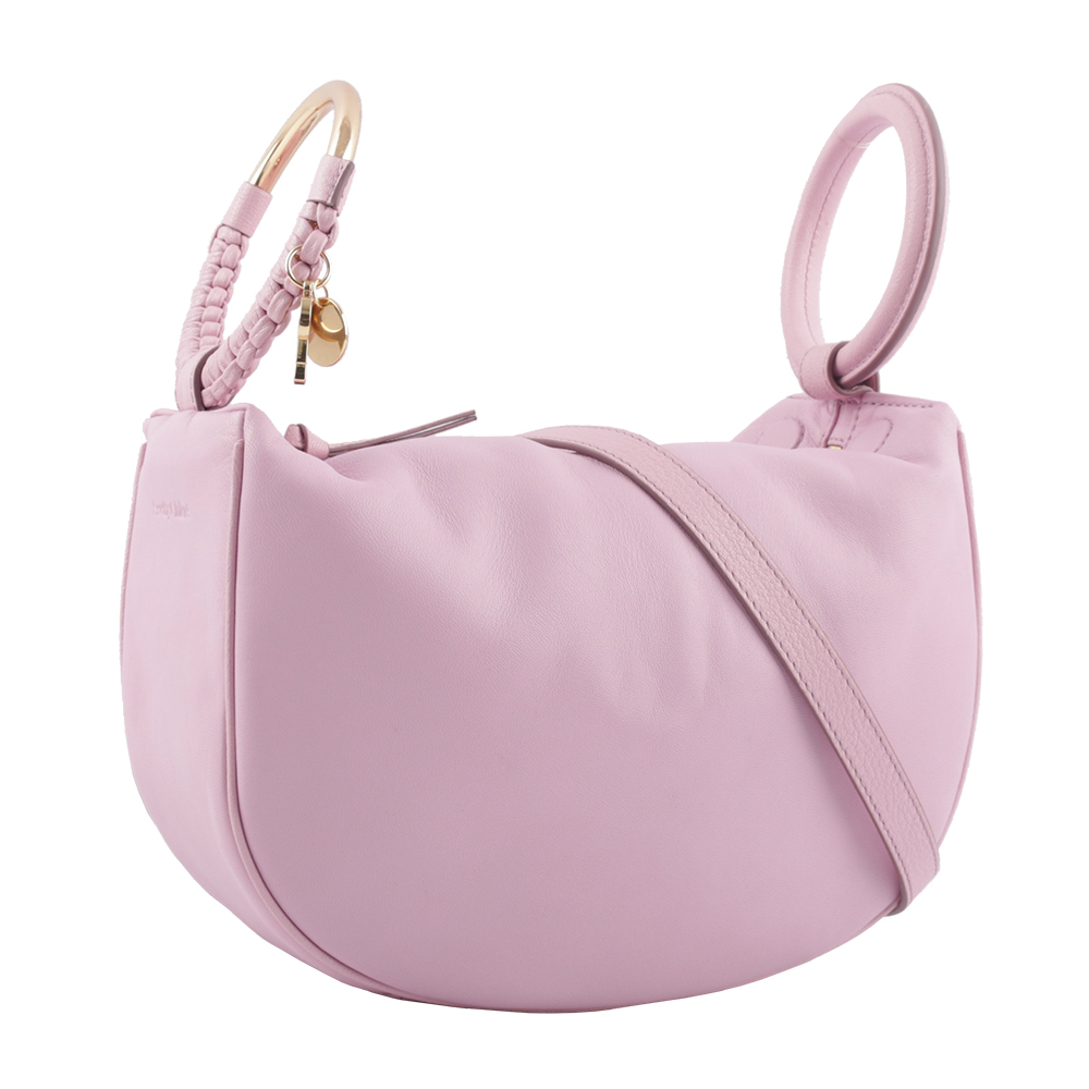 【SEE BY CHLOE】HANA 小羊皮及山羊皮手提/斜背二用包(迷霧薰衣草) CHS23ASC14D70599