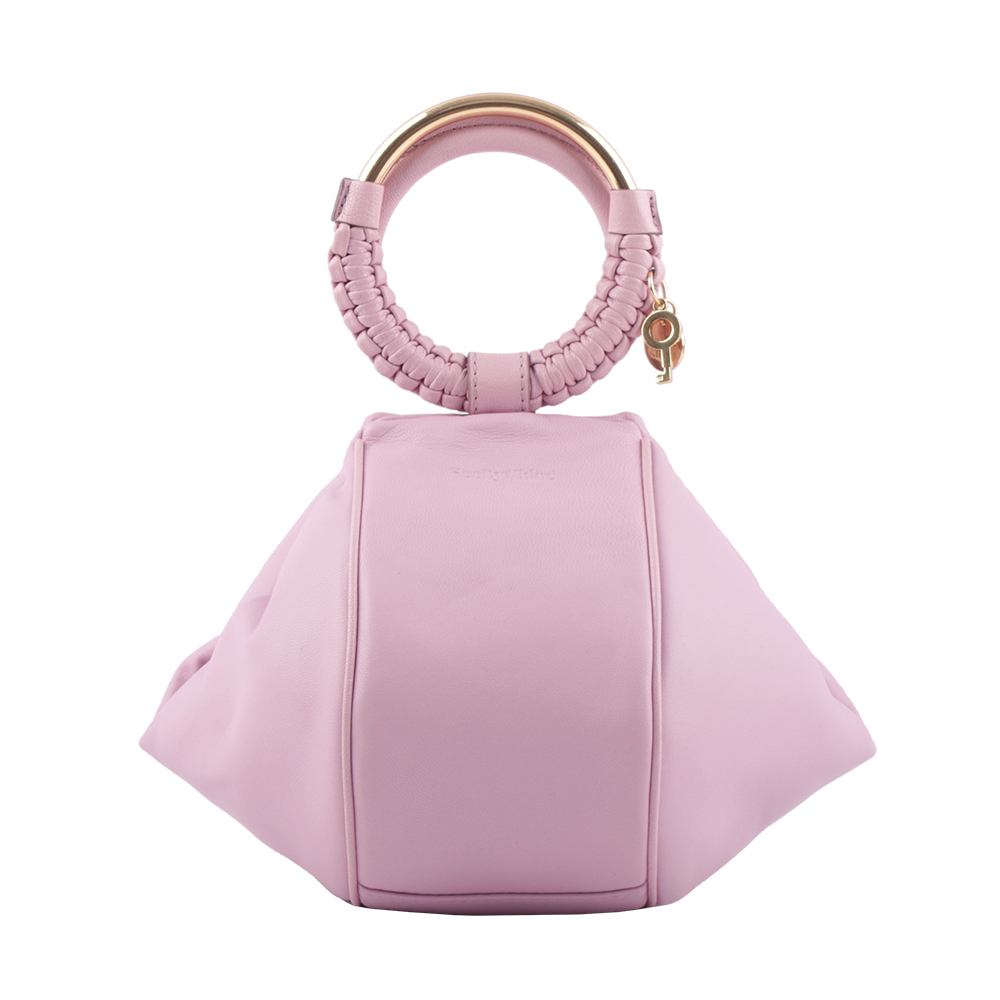 【SEE BY CHLOE】HANA 小羊皮及山羊皮手提/斜背二用包(迷霧薰衣草) CHS23ASC14D70599