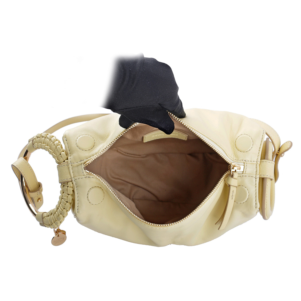 【SEE BY CHLOE】HANA 小羊皮及山羊皮手提/斜背二用包(黃色) CHS23ASC14D70718