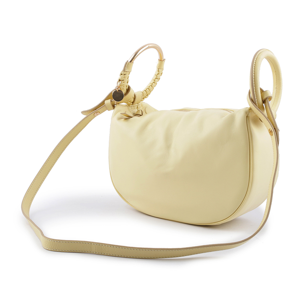 【SEE BY CHLOE】HANA 小羊皮及山羊皮手提/斜背二用包(黃色) CHS23ASC14D70718