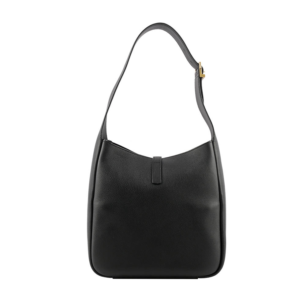 【YSL/ Saint Laurent Paris】LE 5 A 7 Hobo 小牛皮小款肩背包(黑色) 713938 AAAUQ 1000