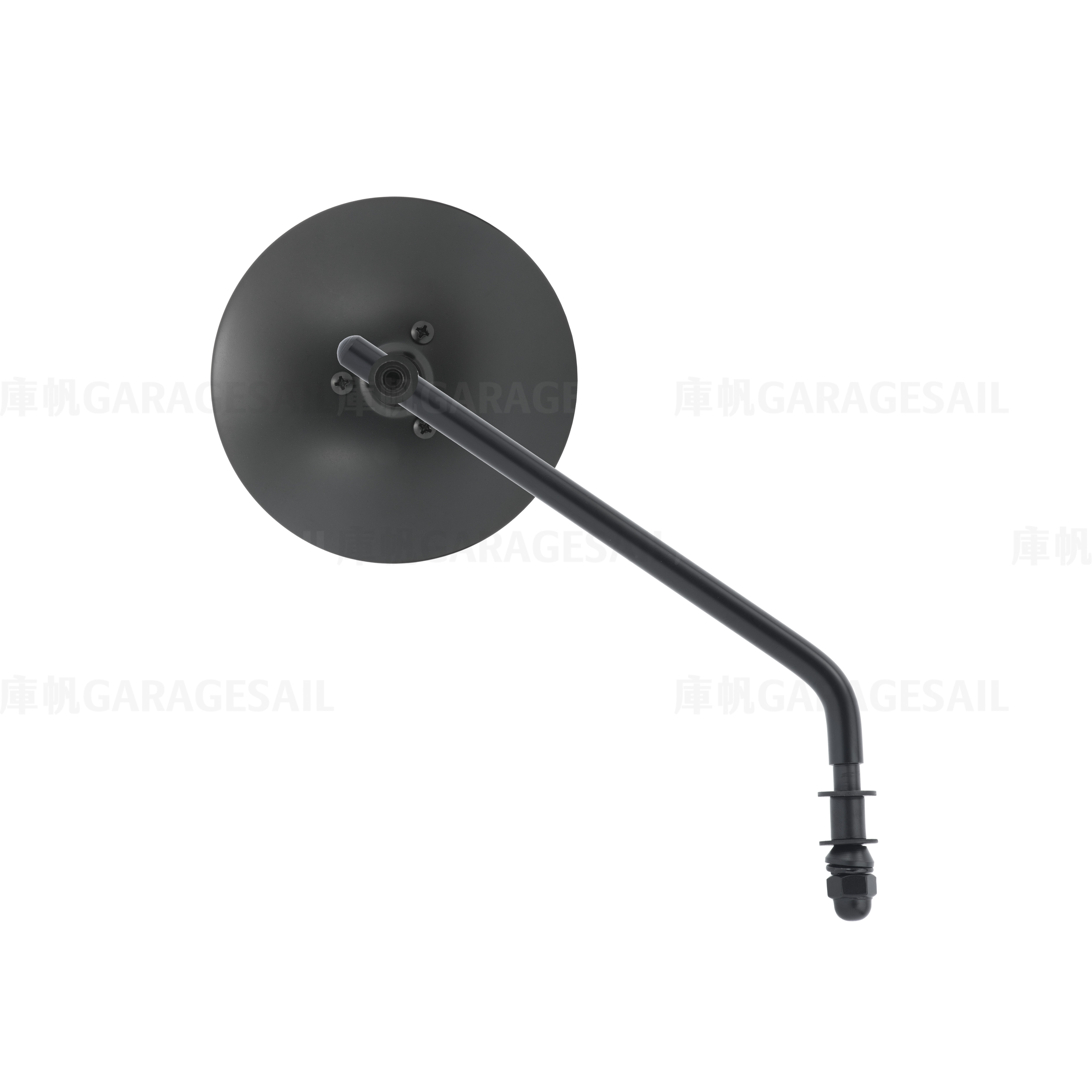 哈雷/凱旋專用 一般位置 後照鏡 4吋圓扁碟 黑