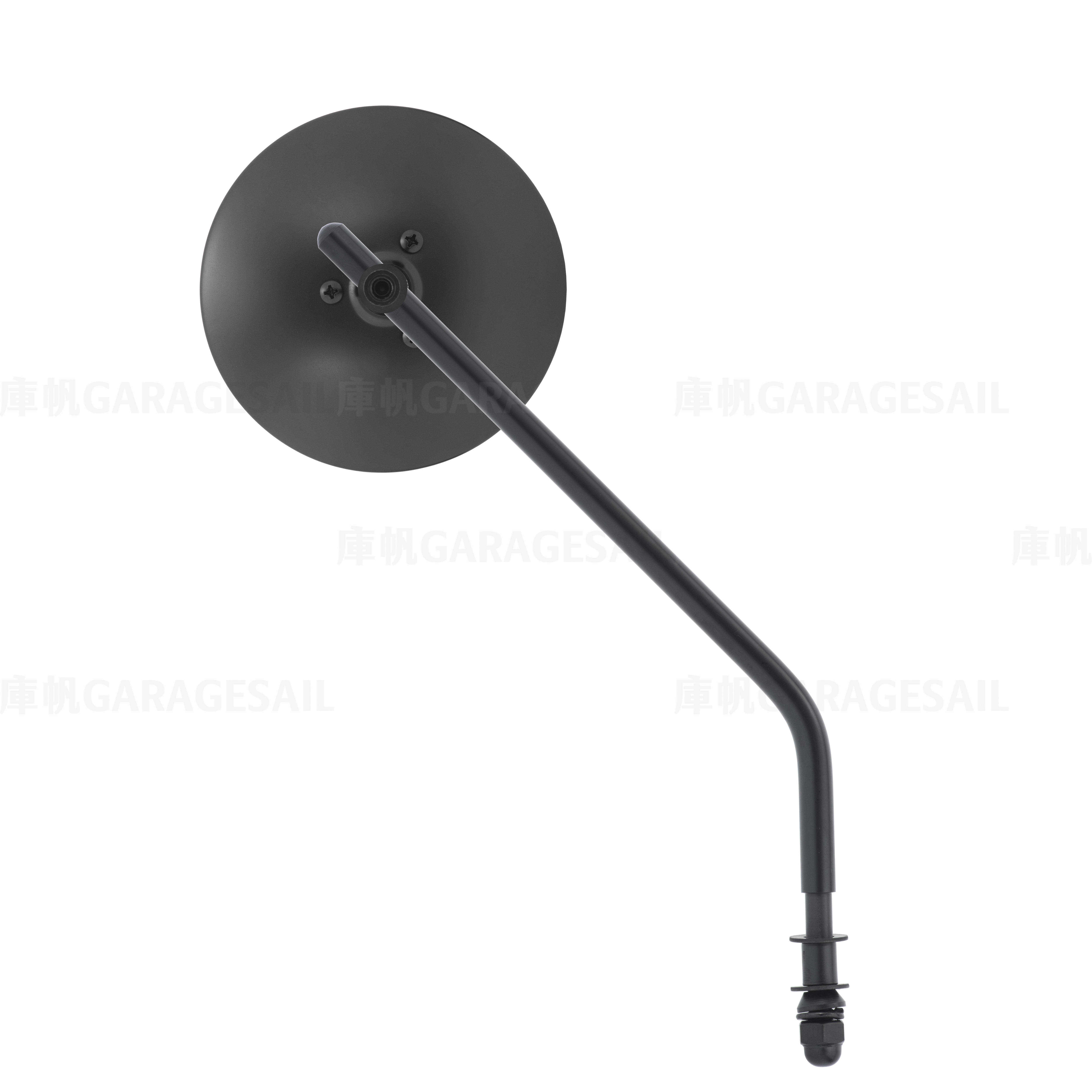 哈雷/凱旋專用 一般位置 後照鏡 4吋圓扁碟 黑