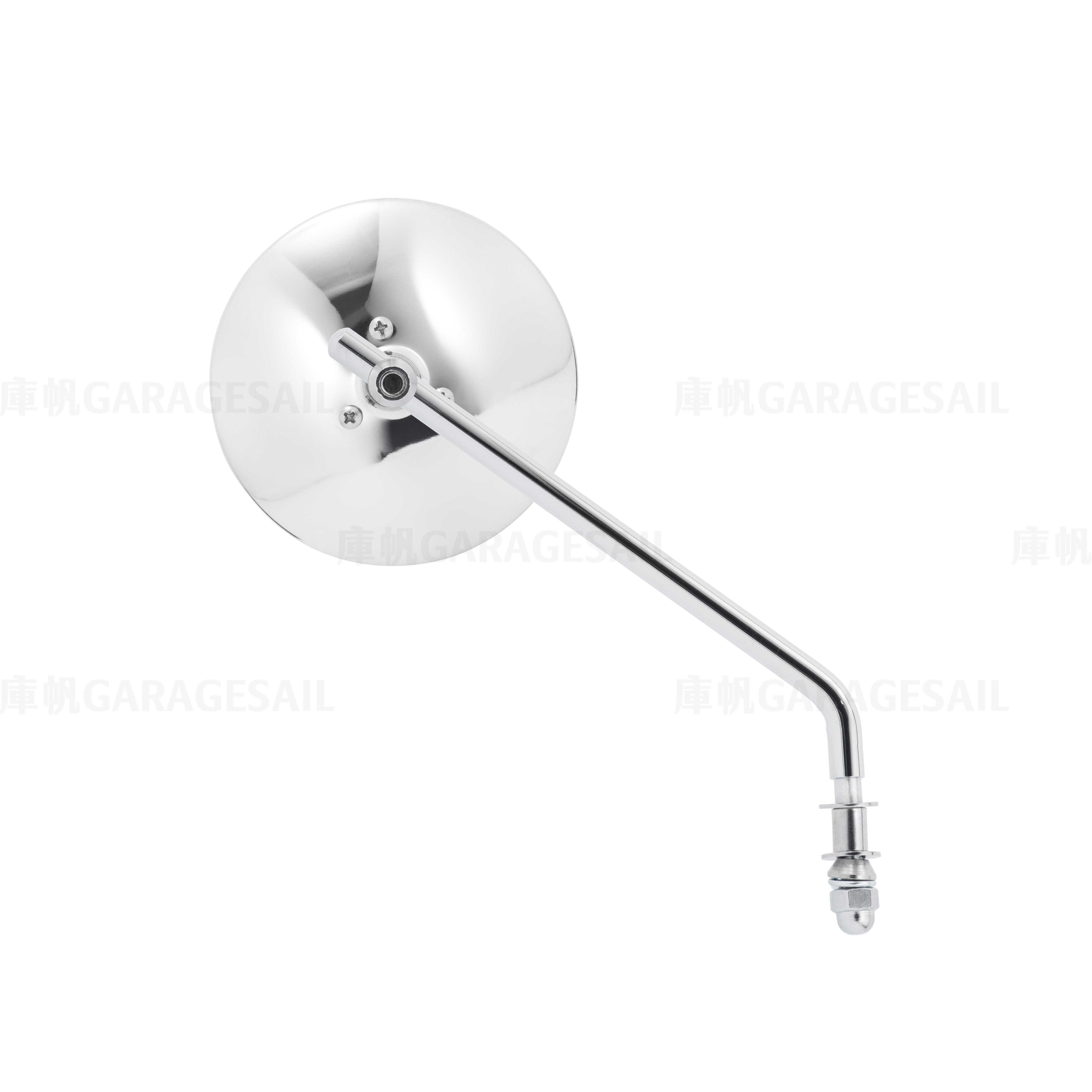 哈雷/凱旋專用 一般位置 後照鏡 4吋圓扁碟 銀