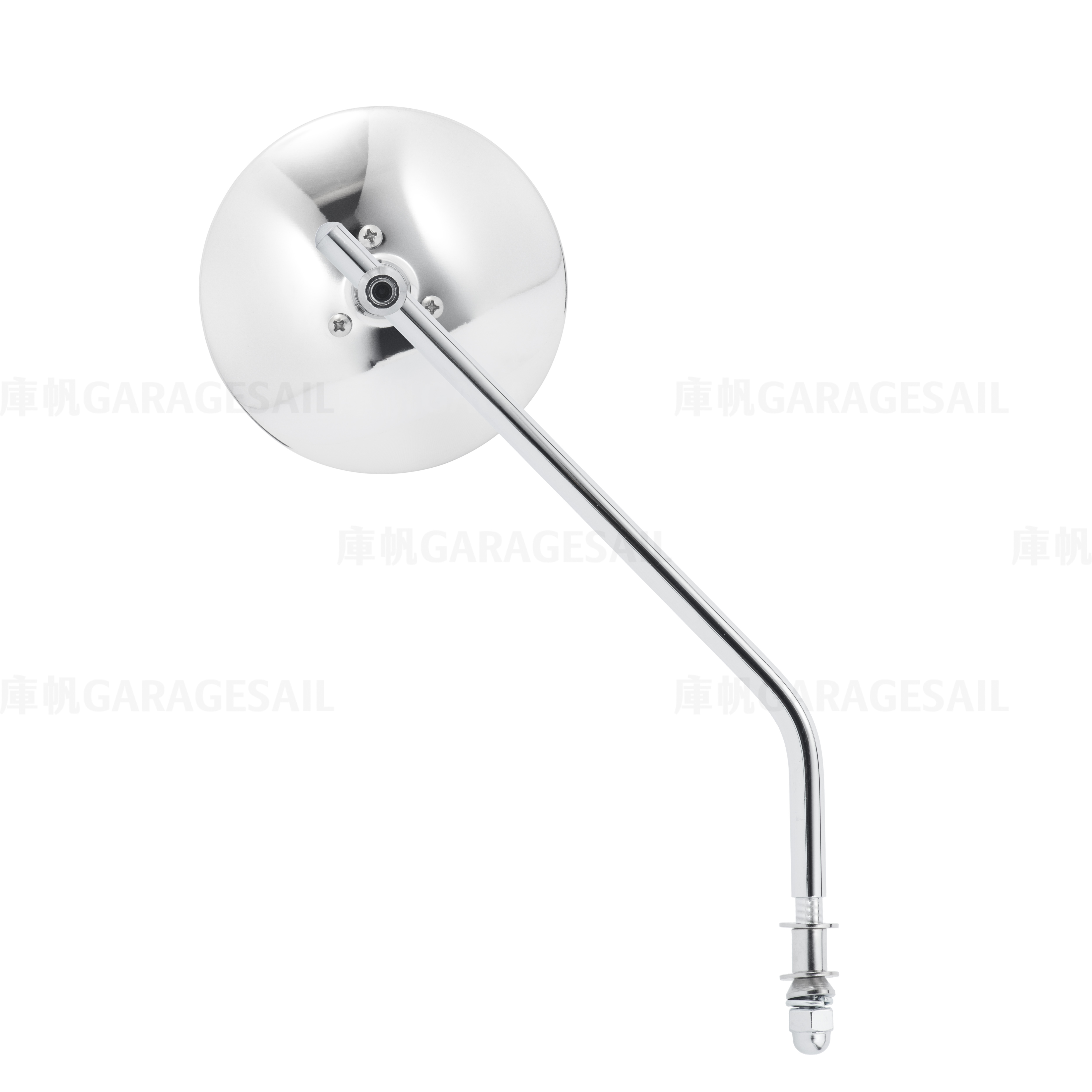 哈雷/凱旋專用 一般位置 後照鏡 4吋圓扁碟 銀