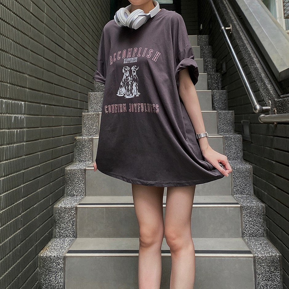 狗狗素描寬鬆圖T/二色