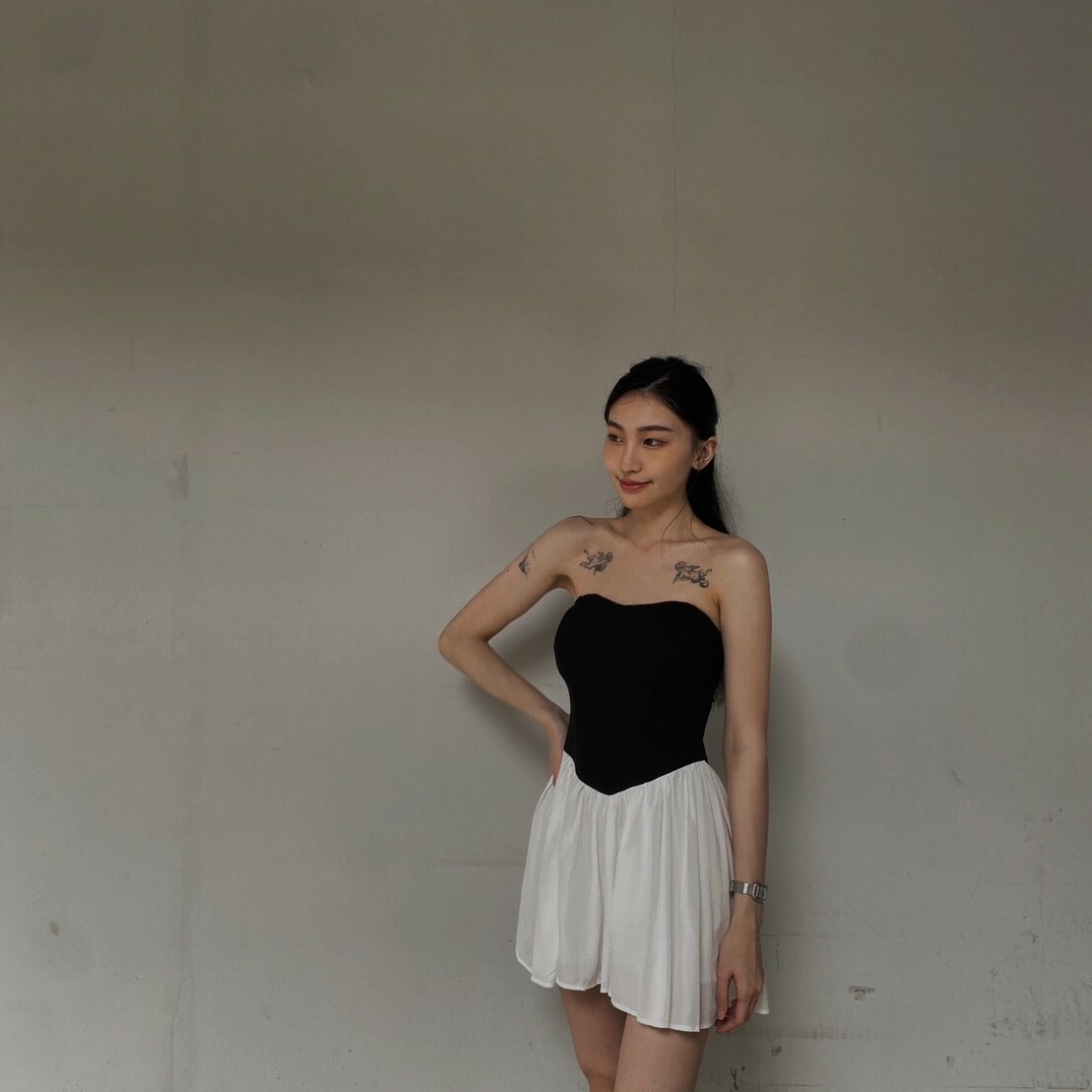 純欲桃心一字領洋裝/二色