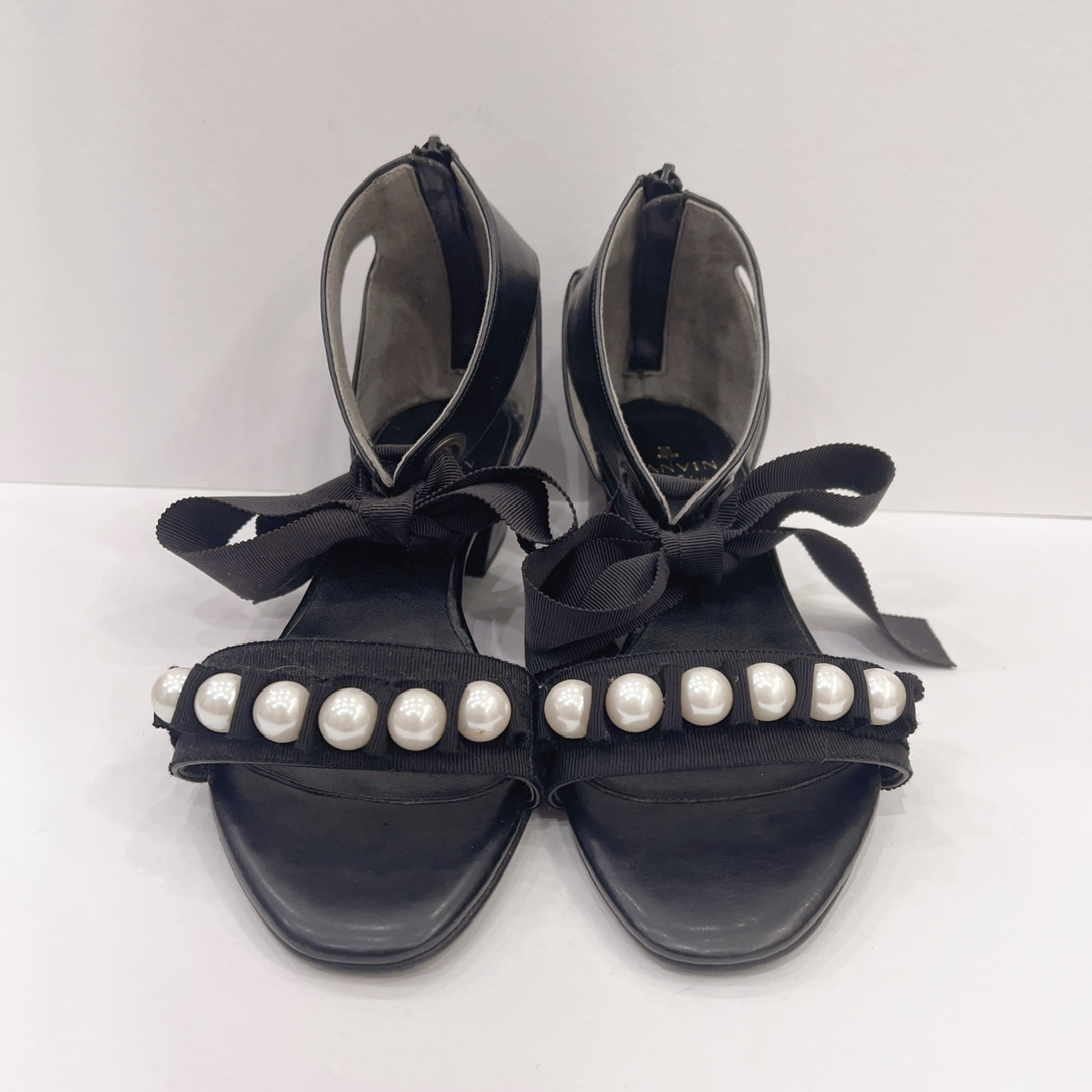 Lanvin珍珠蝴蝶結涼鞋