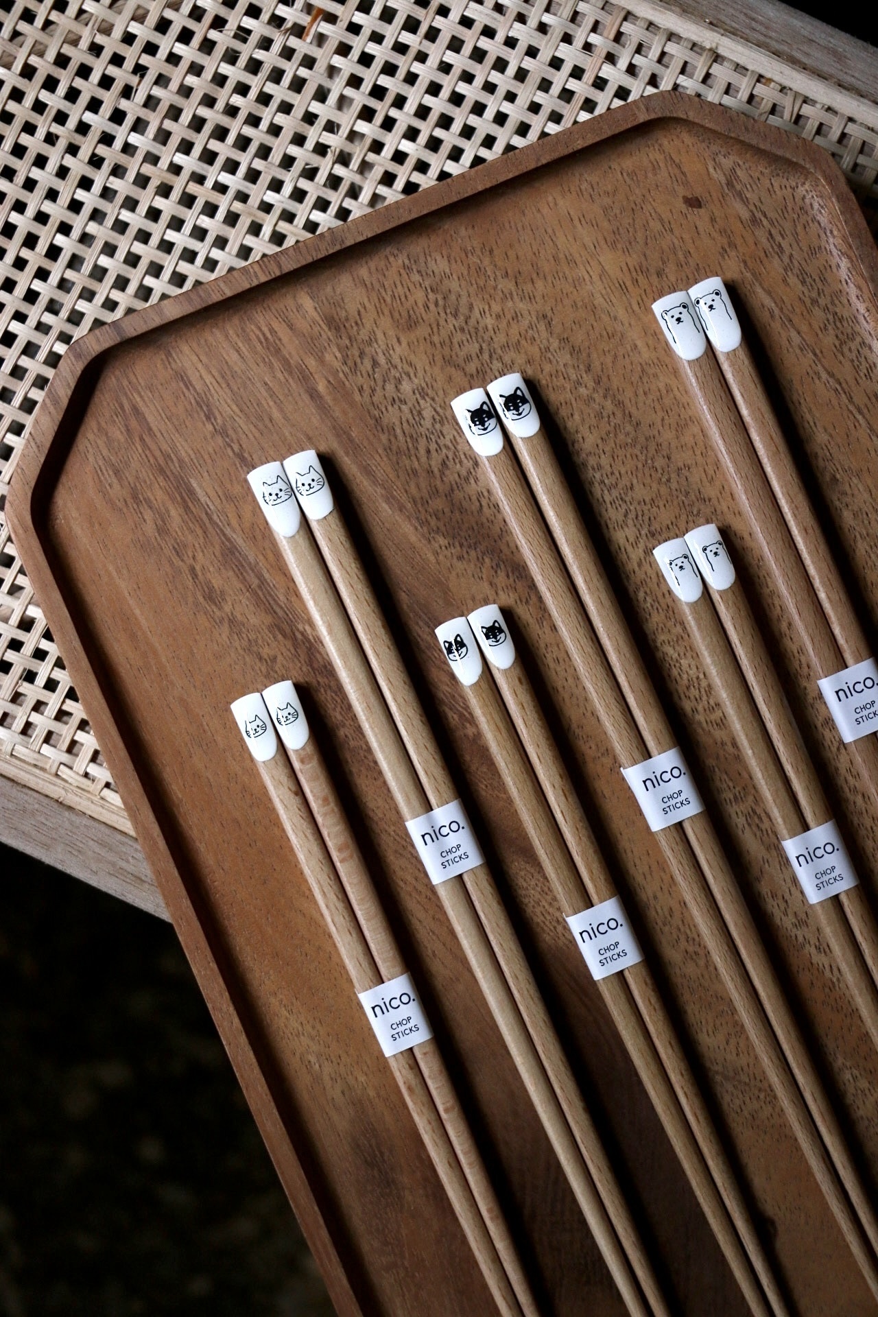 Mono斜面動物圖案木筷22.5cm