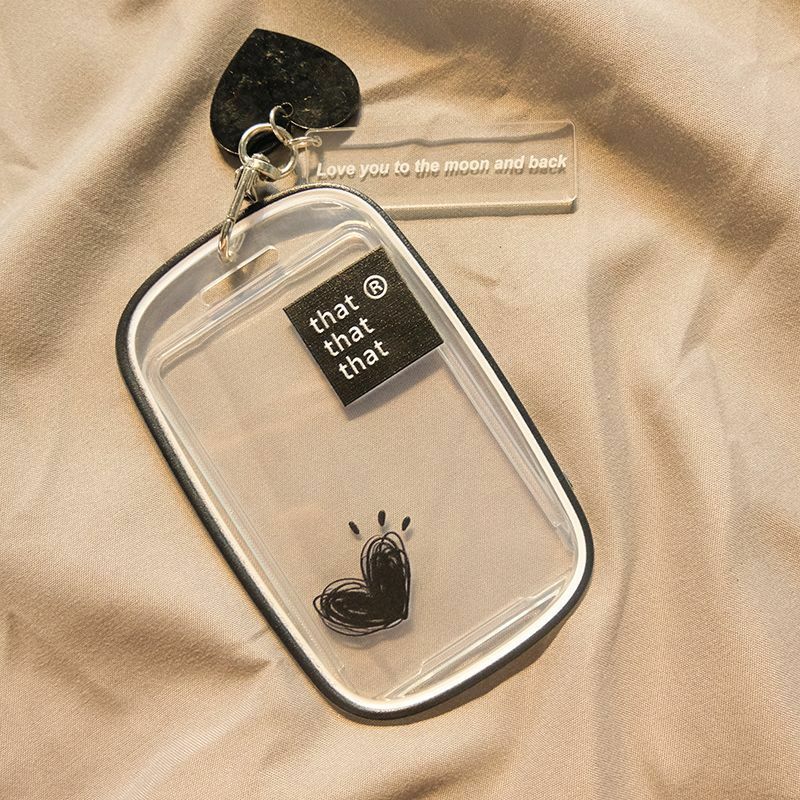 《2895》愛心花朵黑白造型卡片套掛飾