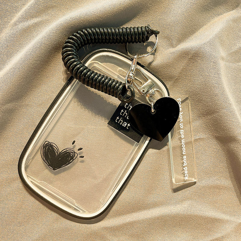 《2895》愛心花朵黑白造型卡片套掛飾