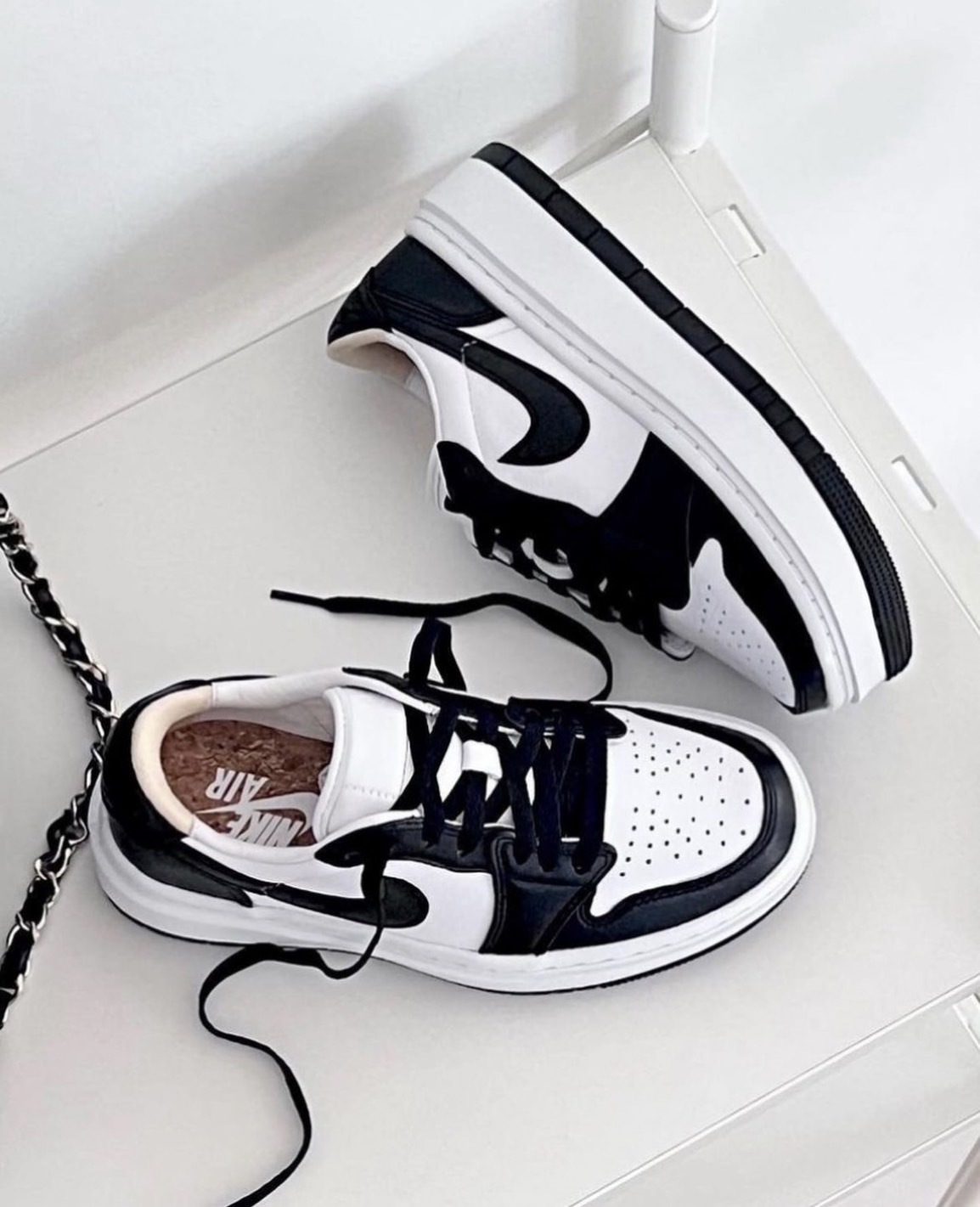 NIKE Jordan 1 elevate 黑白色 熊貓 厚底 低筒 增高鞋 AJ1 DH7004-109/預購