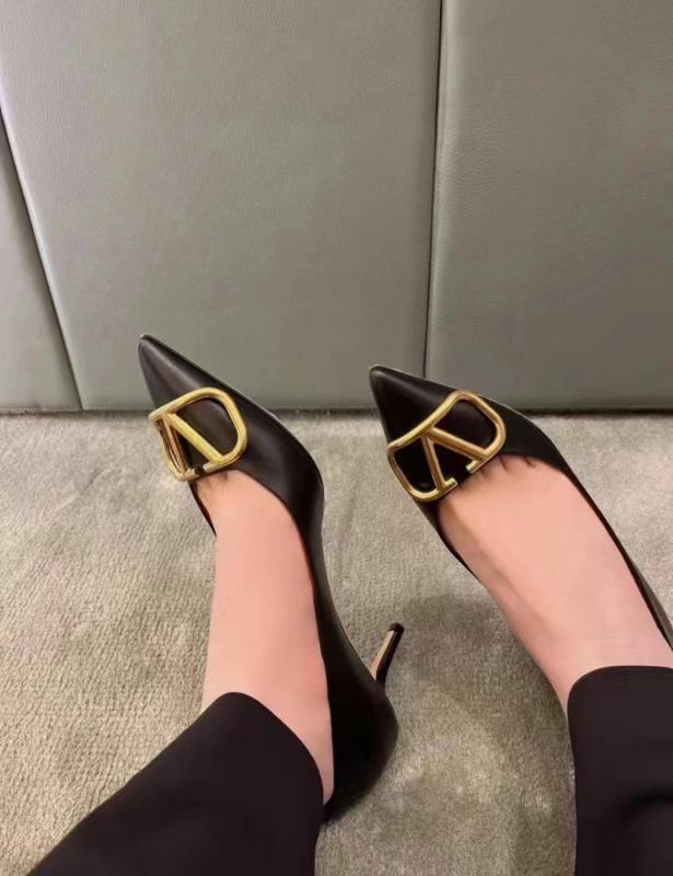 Valentino 黑色徽標尖頭細高跟鞋 3W2S0EM9  DSH   0NO -T