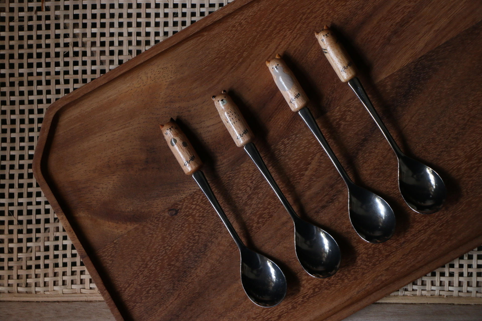 Fluffy 動物系木柄咖啡匙12·5cm