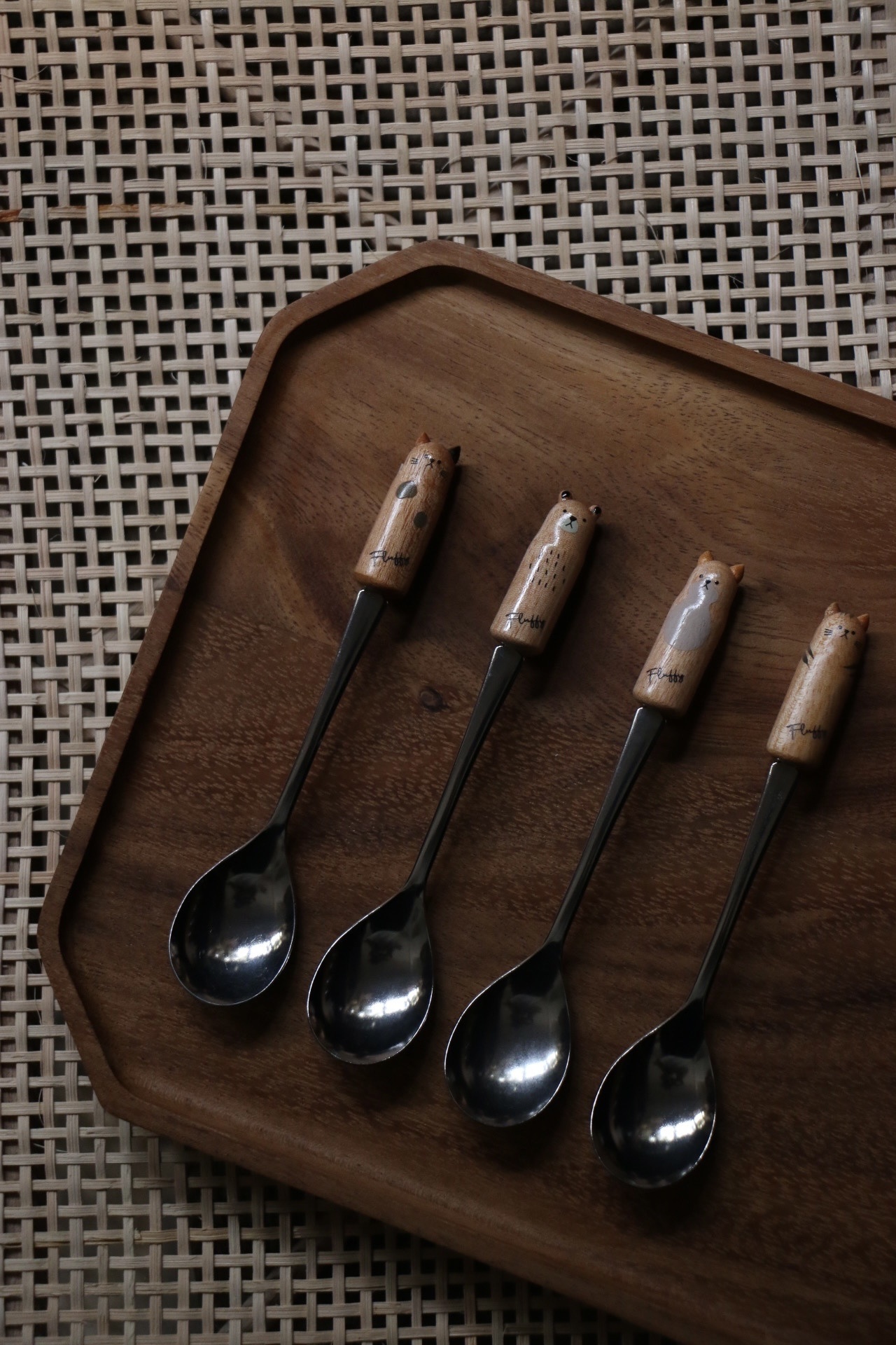 Fluffy 動物系木柄咖啡匙12·5cm