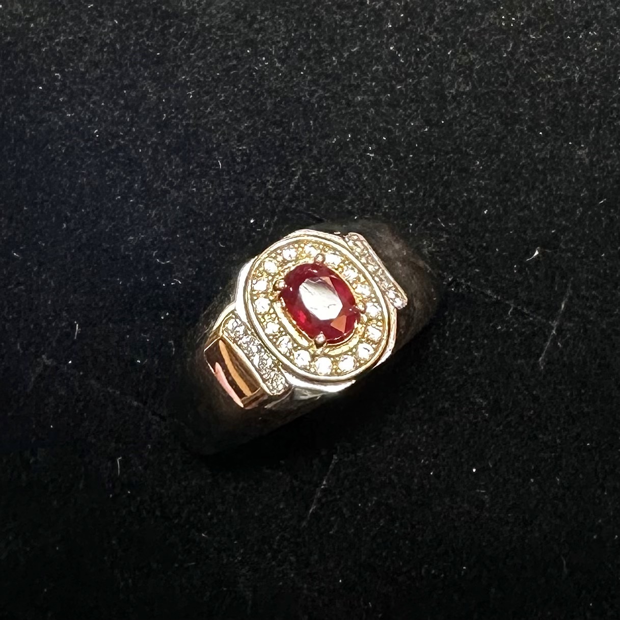 925銀紅寶石男戒