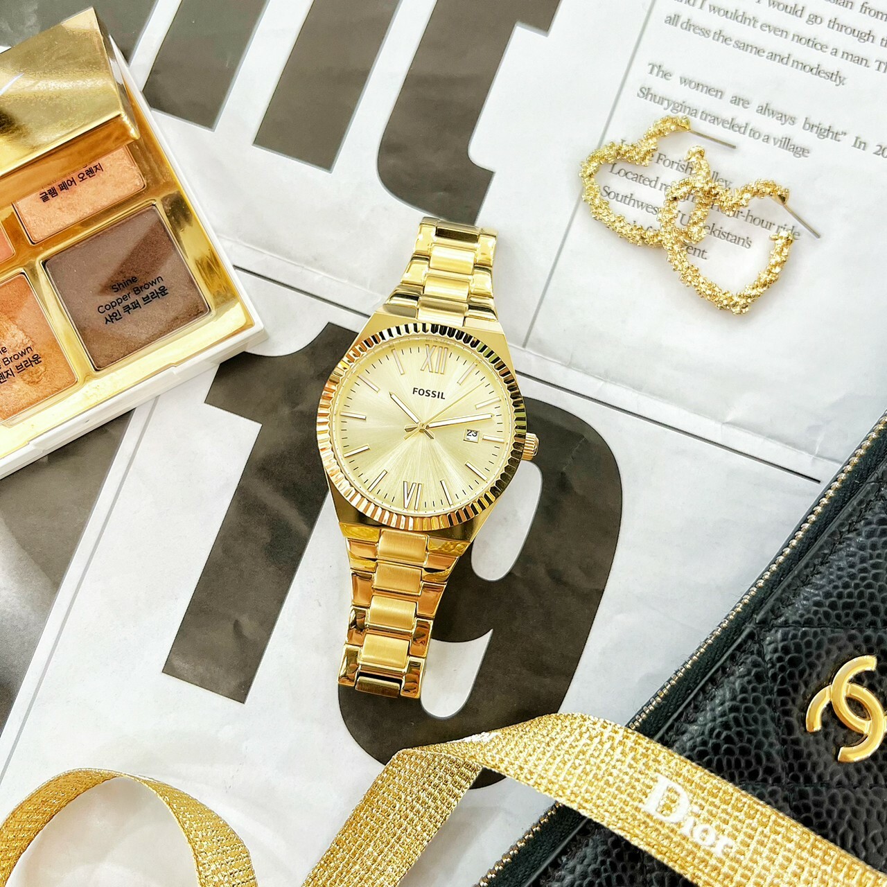 【FOSSIL】Scarlette 簡約金耀質感女錶 ES5299 38mm 現代鐘錶