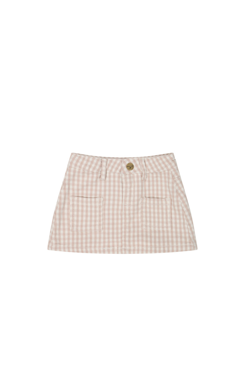 Jamie Kay- Georgia Twill Skirt(Gingham Pink)