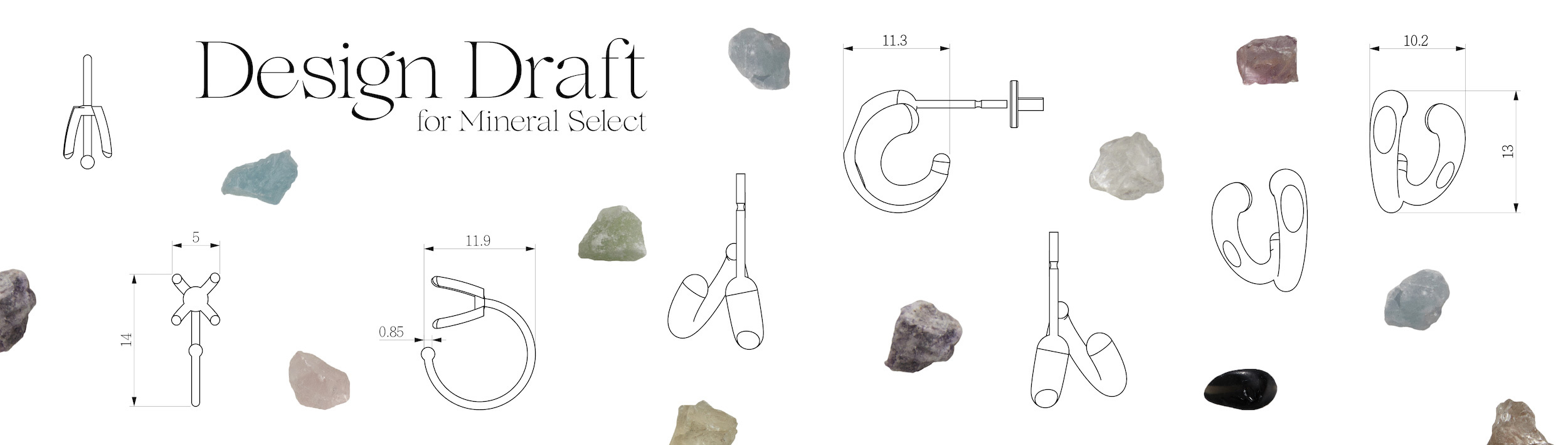 保有礦石最初的樣貌，與金屬結合，誕生了獨一無二的礦石飾品，BONNY&READ台灣品牌設計。