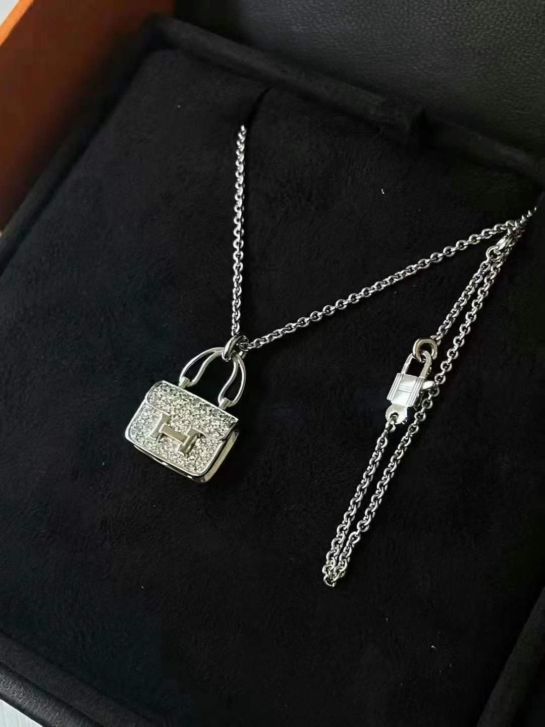 Hermes 白金鑽康項鍊 原價7w+ 配貨折扣 -M