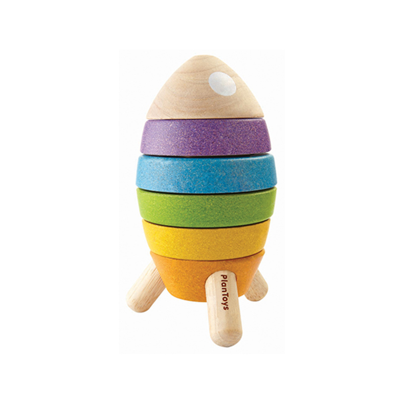 PlanToys 原木感統玩具-疊疊火箭
