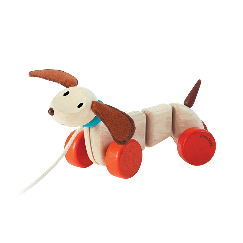 PlanToys 歡樂臘腸狗拉車