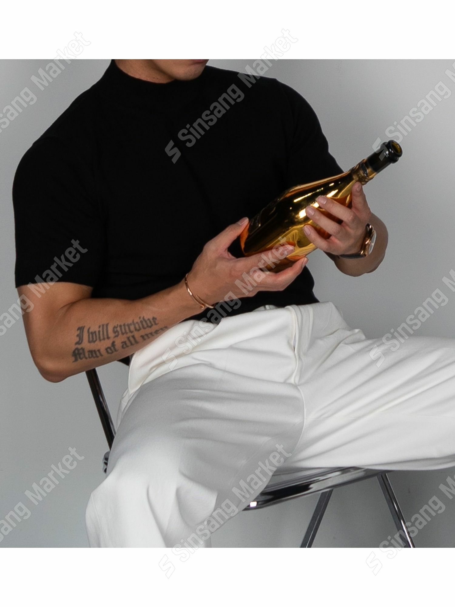 水洗半高領短袖針織衫上衣