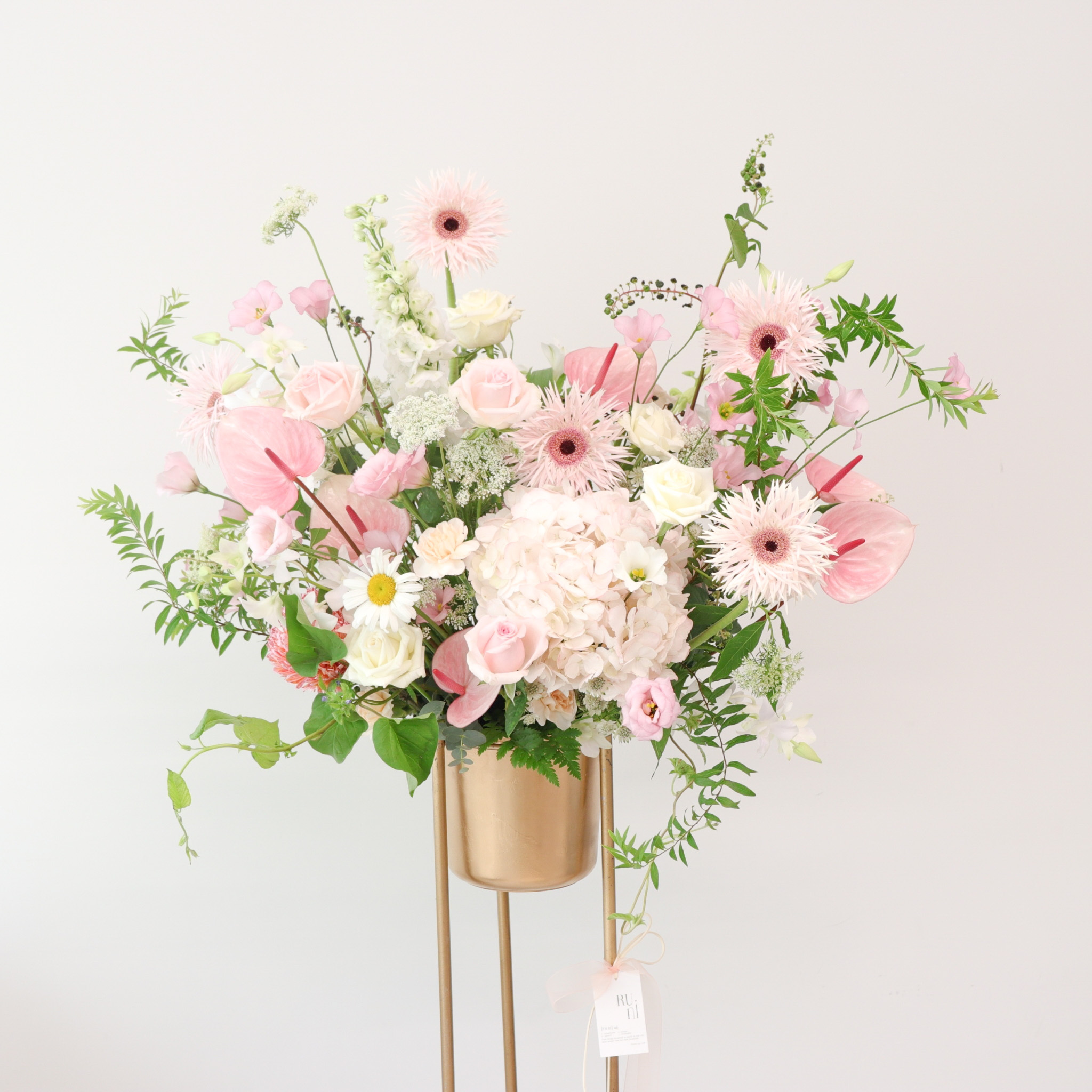 RUNI Flowers-高架花籃 粉色系