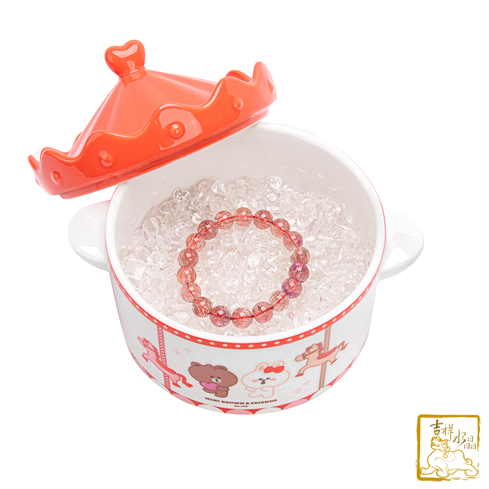 白水晶旋轉木馬陶瓷消磁盒 700g 超大容量!