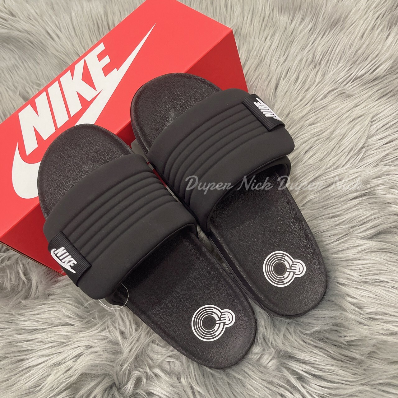 NIKE OFFCOURT ADJUST 黑 輕便 軟Q底 麵包拖 海綿內裡 運動拖鞋