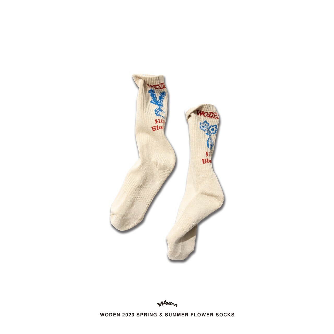 WODEN 2023 Spring & Summer 077 Flower Socks 卡其