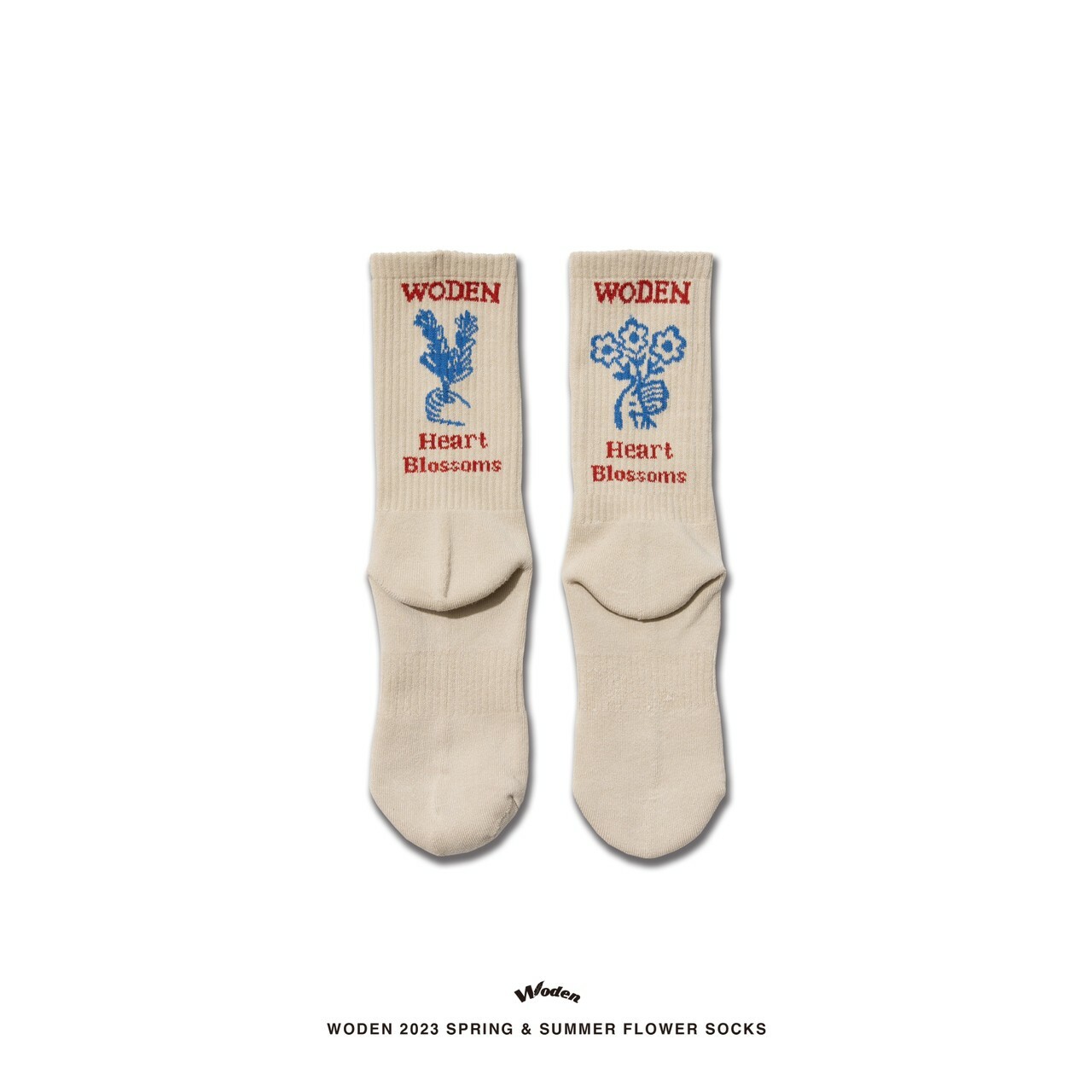 WODEN 2023 Spring & Summer 077 Flower Socks 卡其