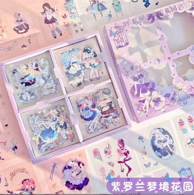 紫罗兰梦境花园 100张手账贴纸礼盒
