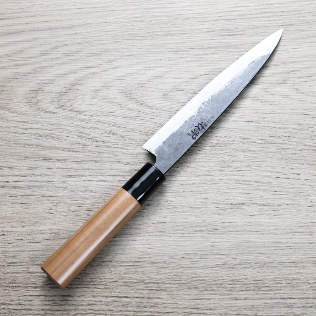 好光 蔬果刀 150mm 白紙鋼 黑打 櫻桃木柄