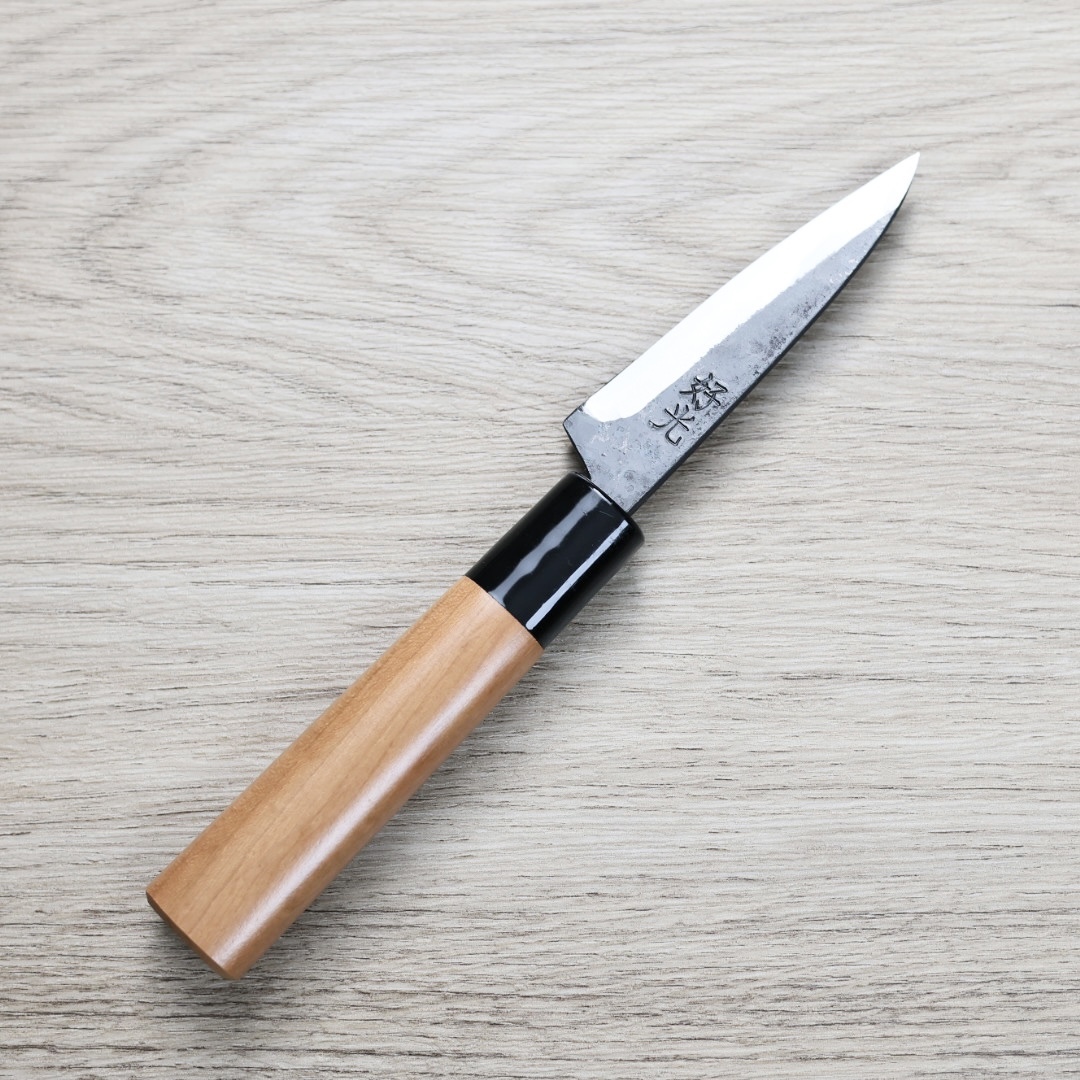 好光 蔬果刀 90mm 白紙鋼 黑打 櫻桃木柄