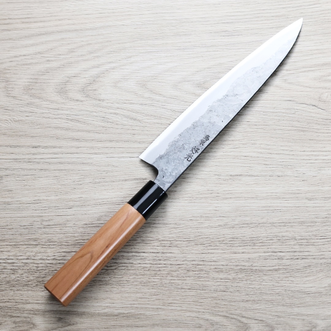 好光 牛刀 210mm 白紙鋼 黑打 櫻桃木柄