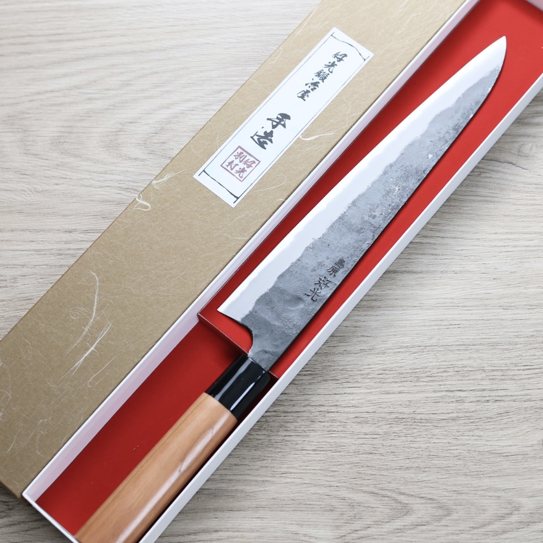 好光 牛刀 240mm 白紙鋼 黑打 櫻桃木柄