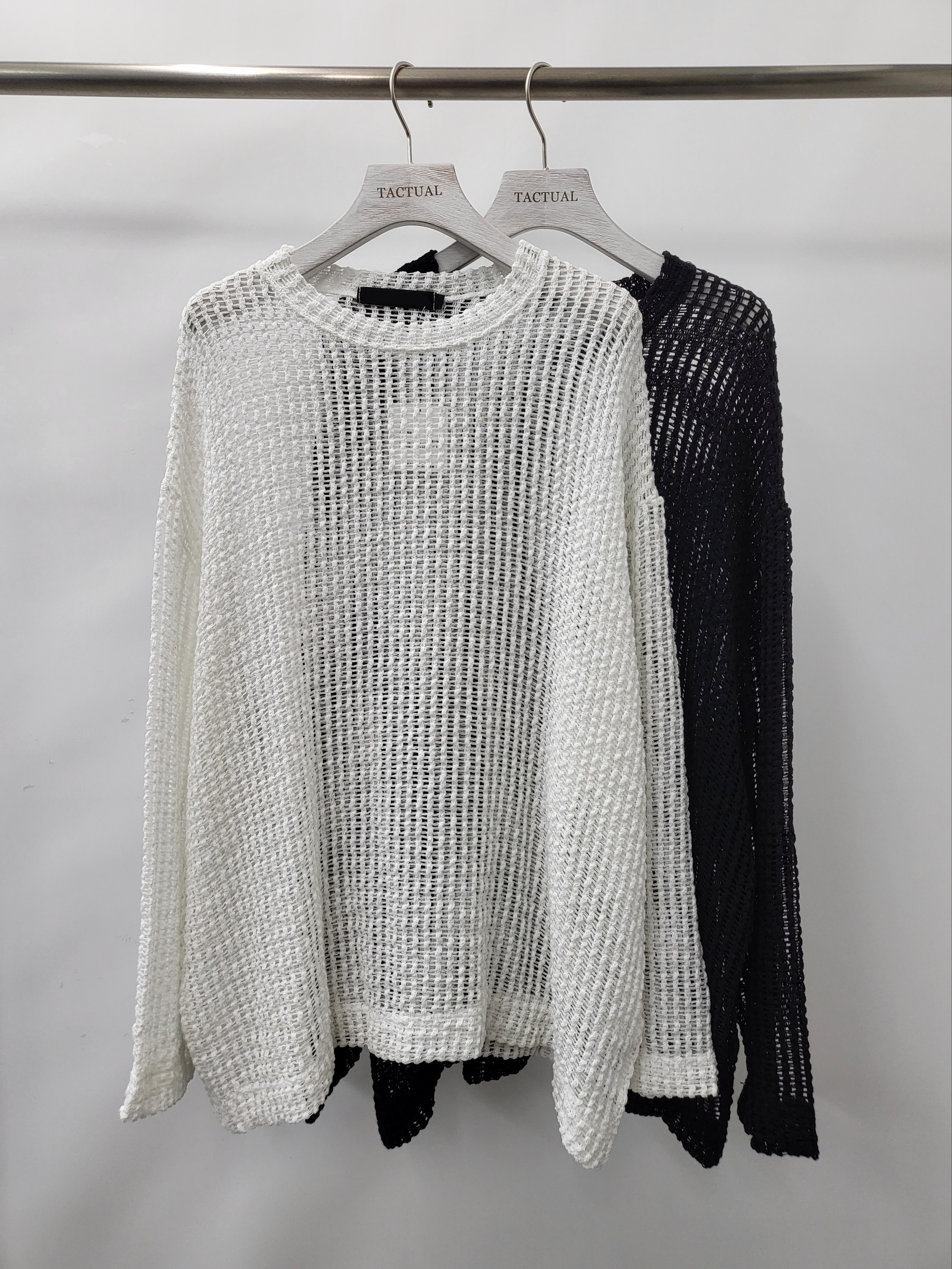 淨色網紋長袖衫 T5145