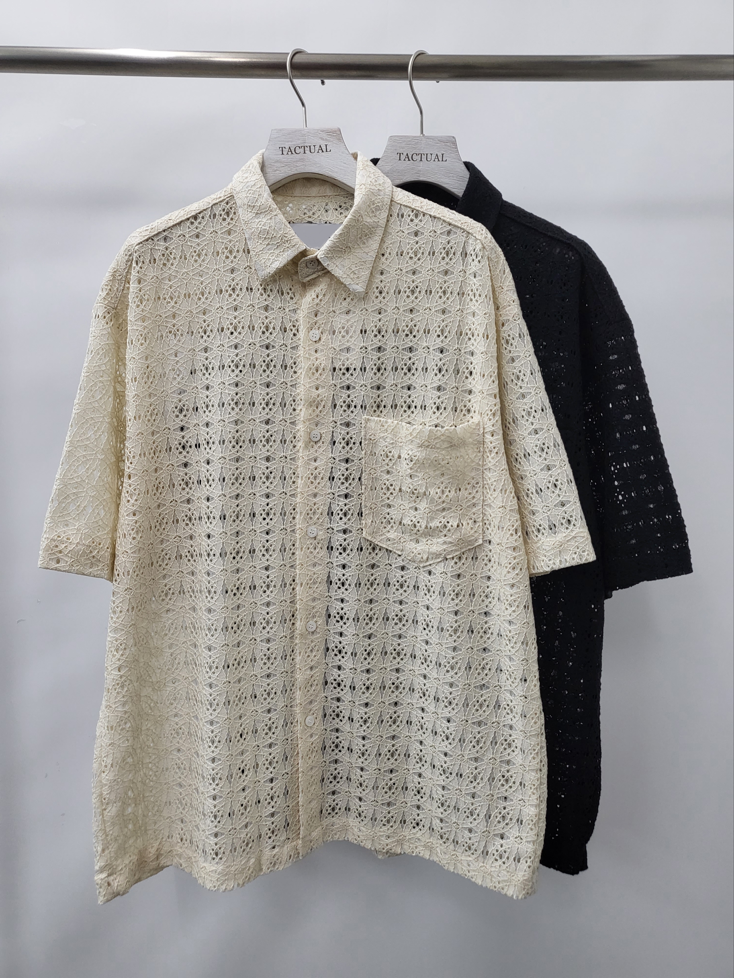 淨色通花短袖恤衫 S2144