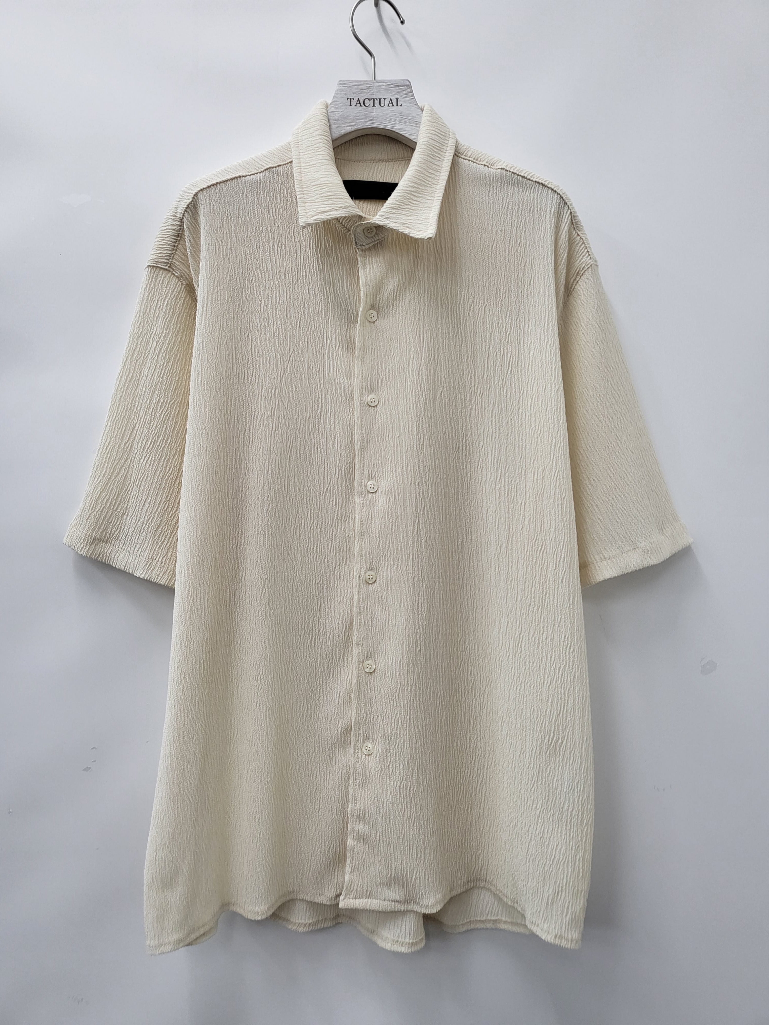 淨色暗直紋短袖恤衫 S2140