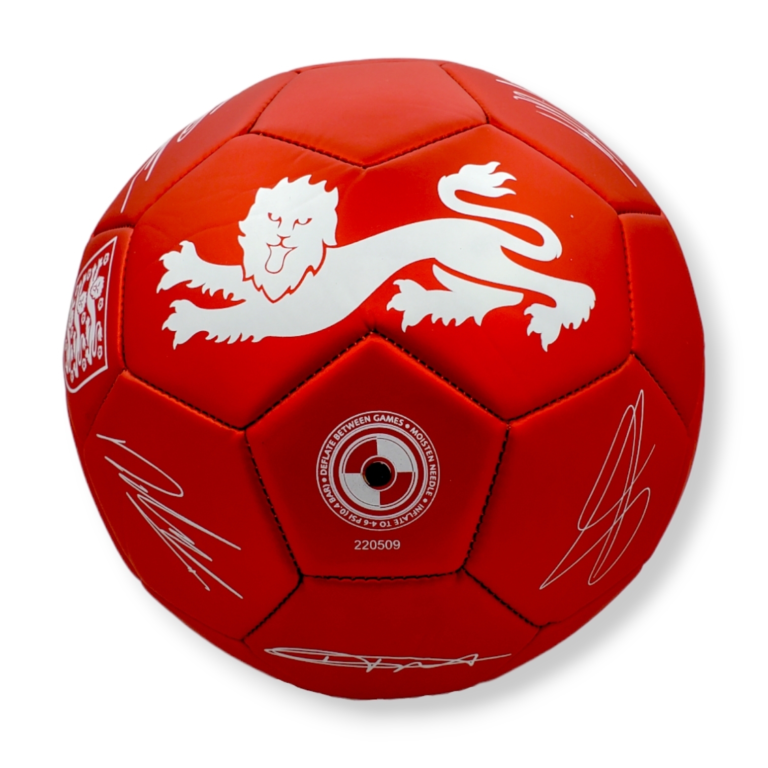 英格蘭磨沙紅色球星簽名5號足球