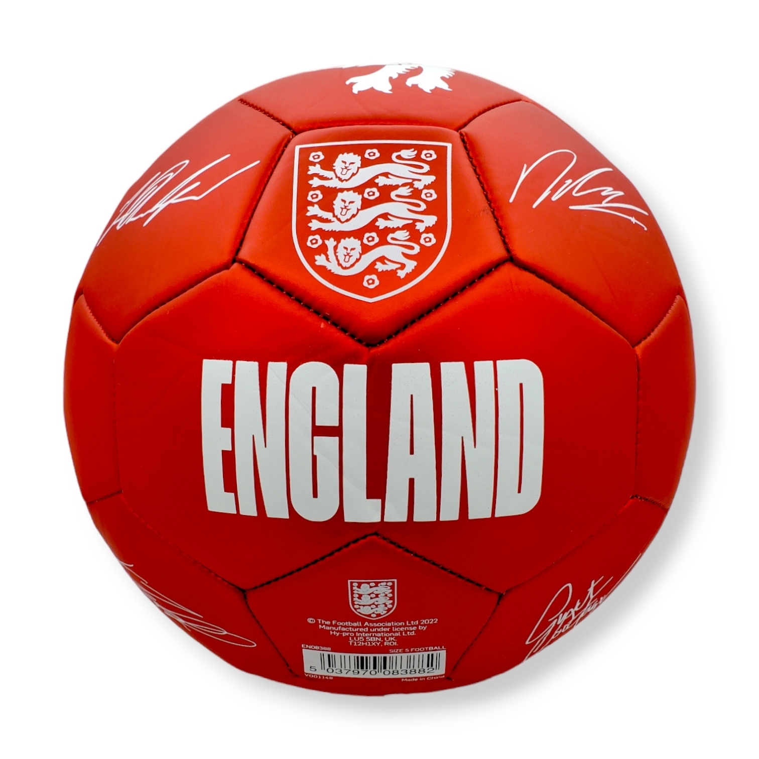 英格蘭磨沙紅色球星簽名5號足球
