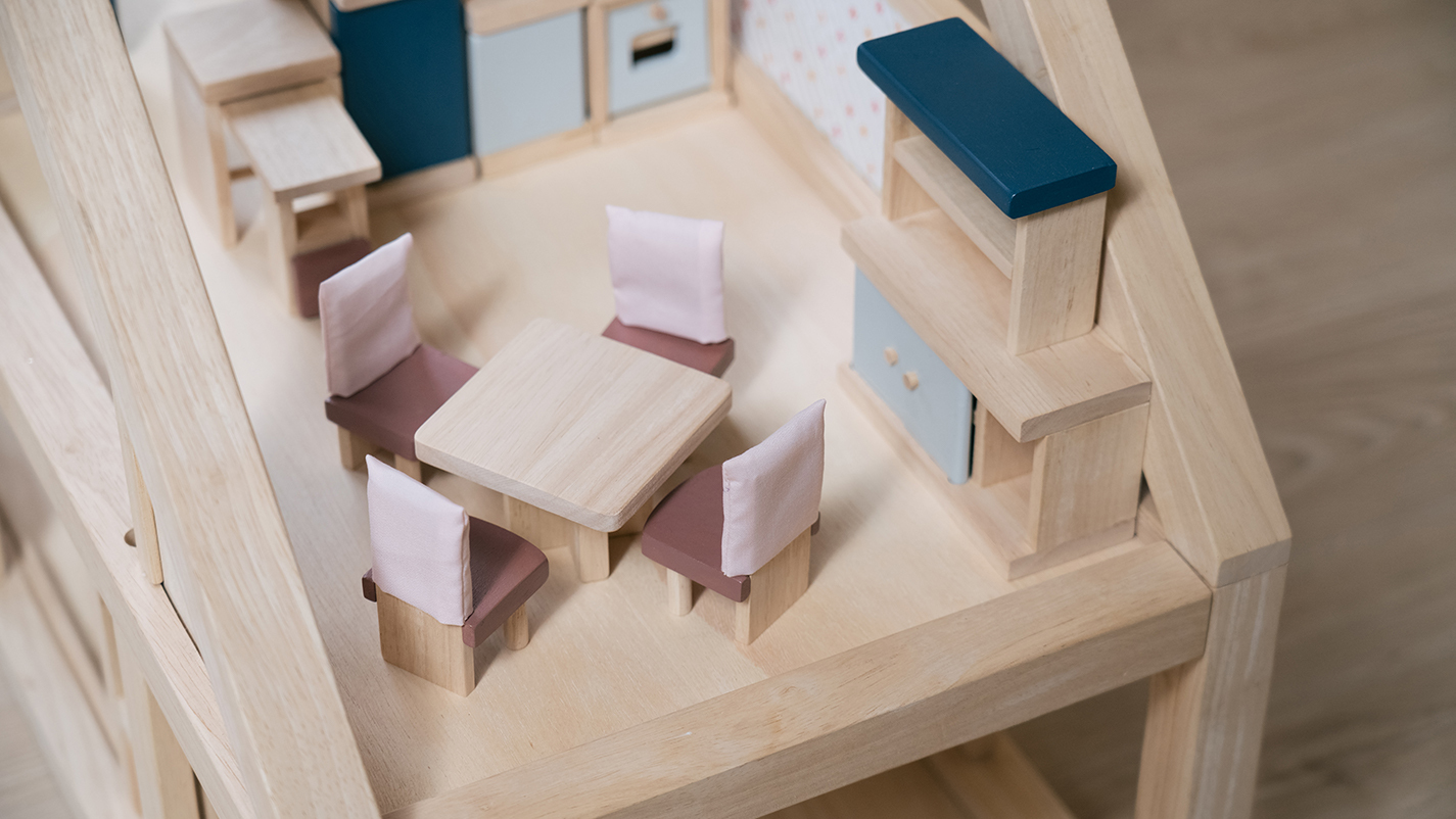 PlanToys 典藏娃娃屋-餐廳(清新藍)