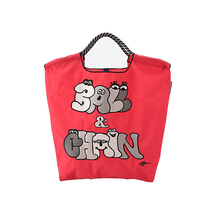 預購｜Ball & Chain 紅色 RYU.Ball & Chain Logo 刺繡環保袋 M