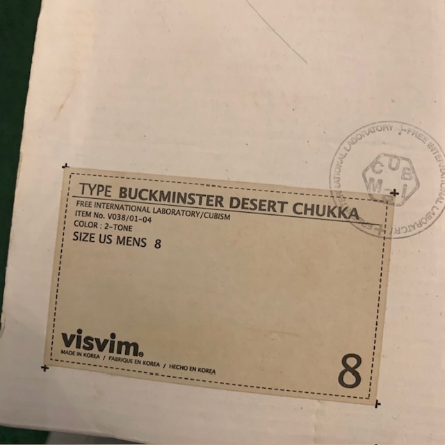 VISVIM BUCKMINSTER DESERT CHUKKA 2-TONE SHOES (( CONDITION: B )) 中古 - SIZE 8 IN STOCK NOW (現貨發售中)