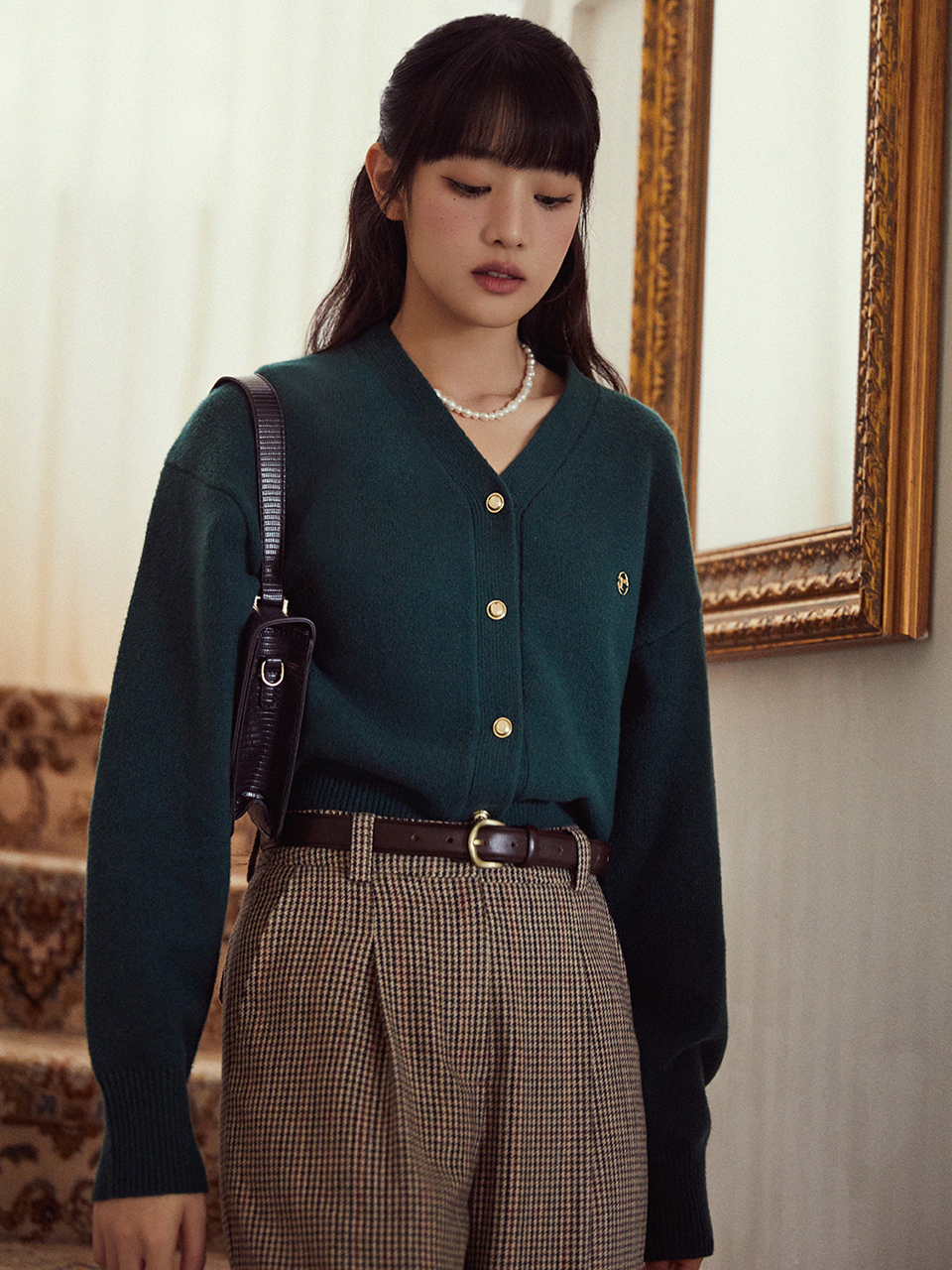 ROLAROLA WOOL BLENDED BASIC CARDIGAN