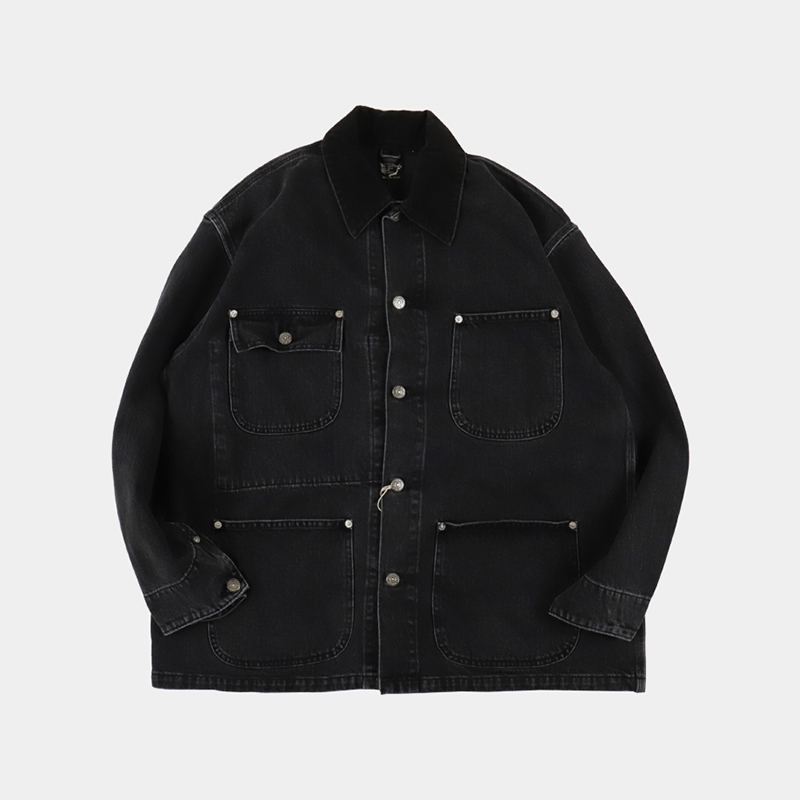 orSlow Loose Fit Coverall Black Denim Stone