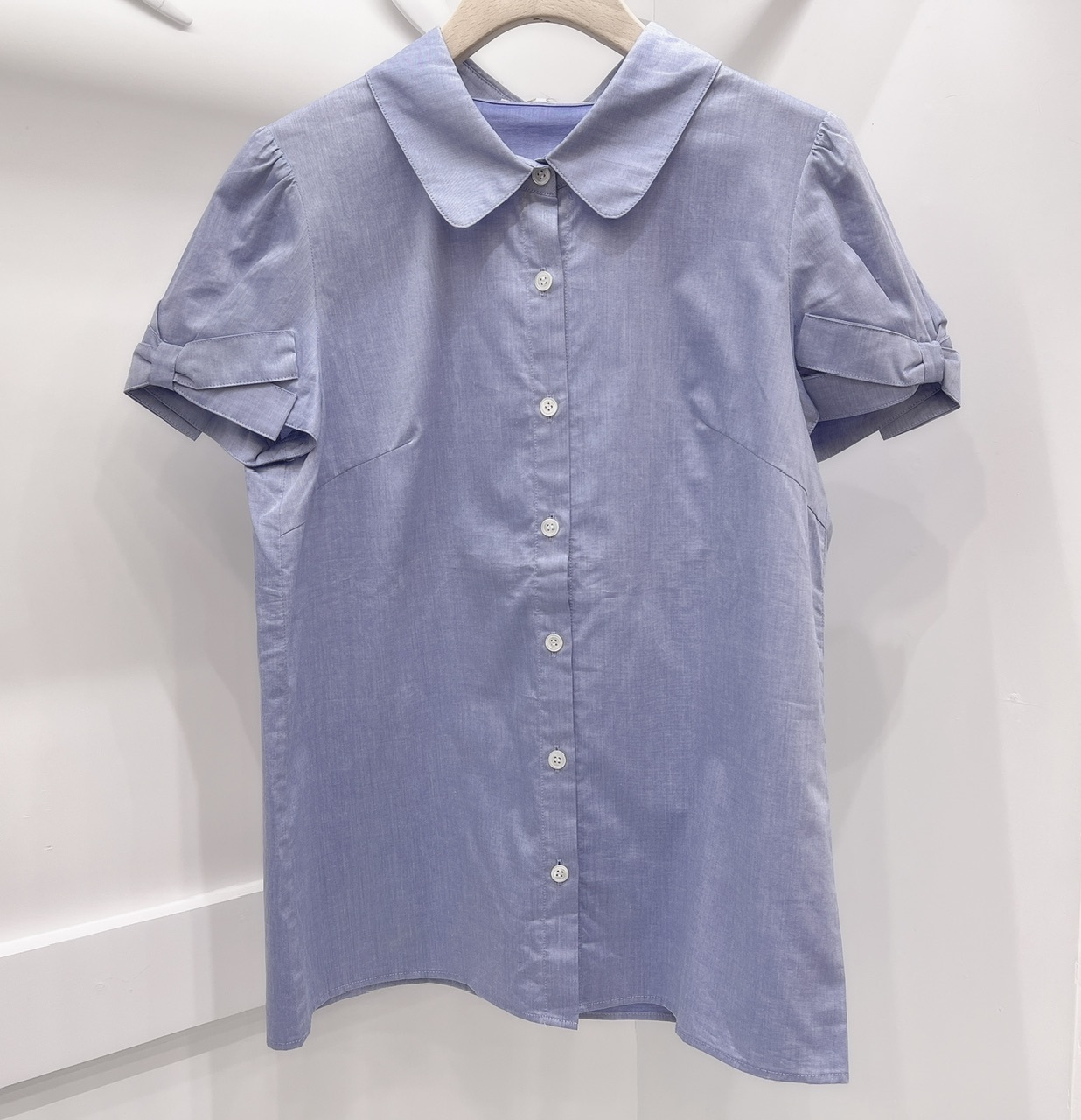 短袖蝴蝶結襯衫