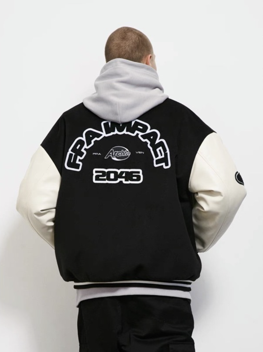 FPA (SALE) 刺繡 拼接 棒球外套 立絨 外套 長袖